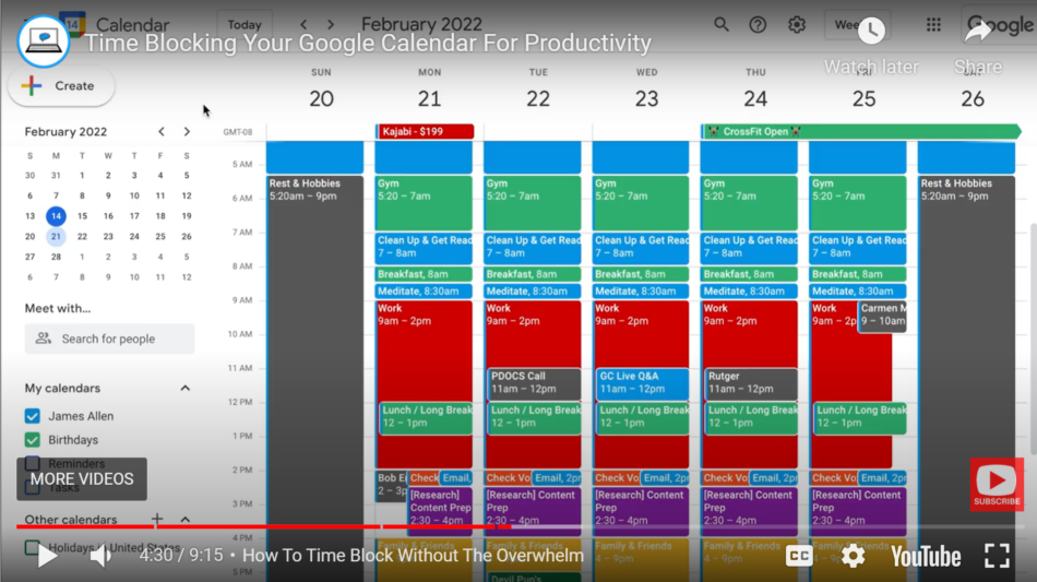 Time Blocking Your Google Calendar For Productivity — LifeSuccessEngine.com